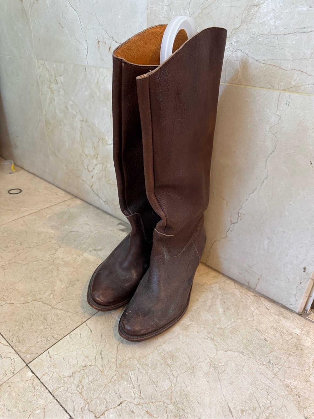 Frye Dark Brown Leather Knee Boots